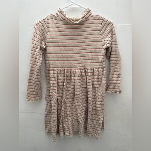 Hanna Andersson Striped Dress - Cream and Pink